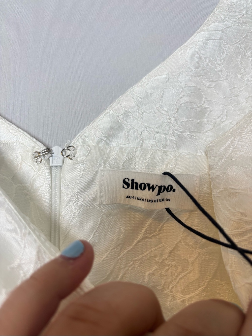 Showpo Stephanie Mini Dress Scoop Neck Flare Dress Ivory Size 0 White Bridal - Picture 7 of 9
